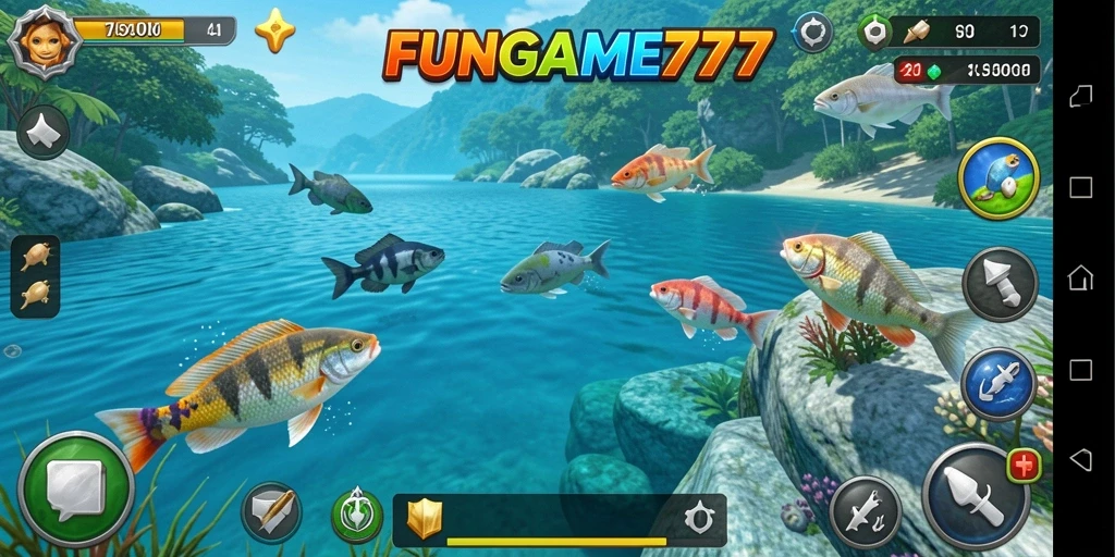 Screenshot FUNGAME777 menampilkan aksi memancing yang mendebarkan.