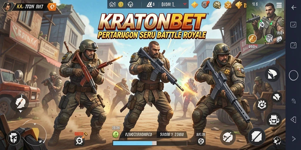 Tampilan gameplay mendebarkan dalam KRATONBET Battle Royale.