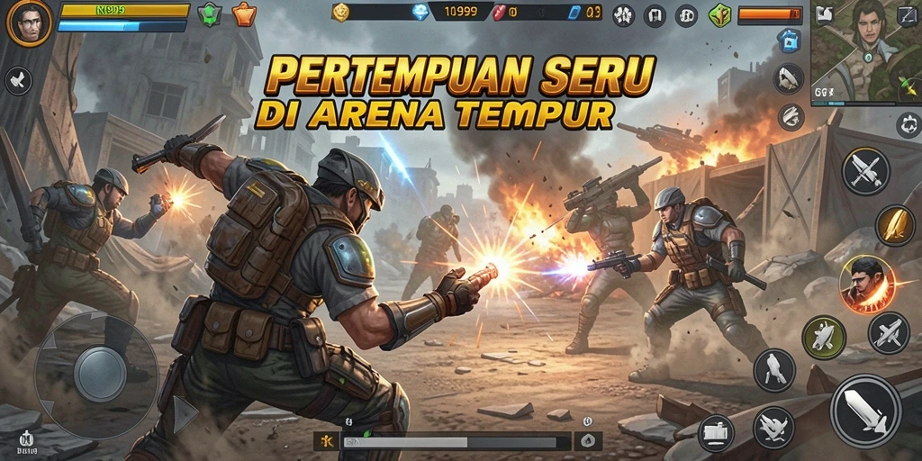 Tangkapan layar permainan RR999 menampilkan duel karakter yang mendebarkan.